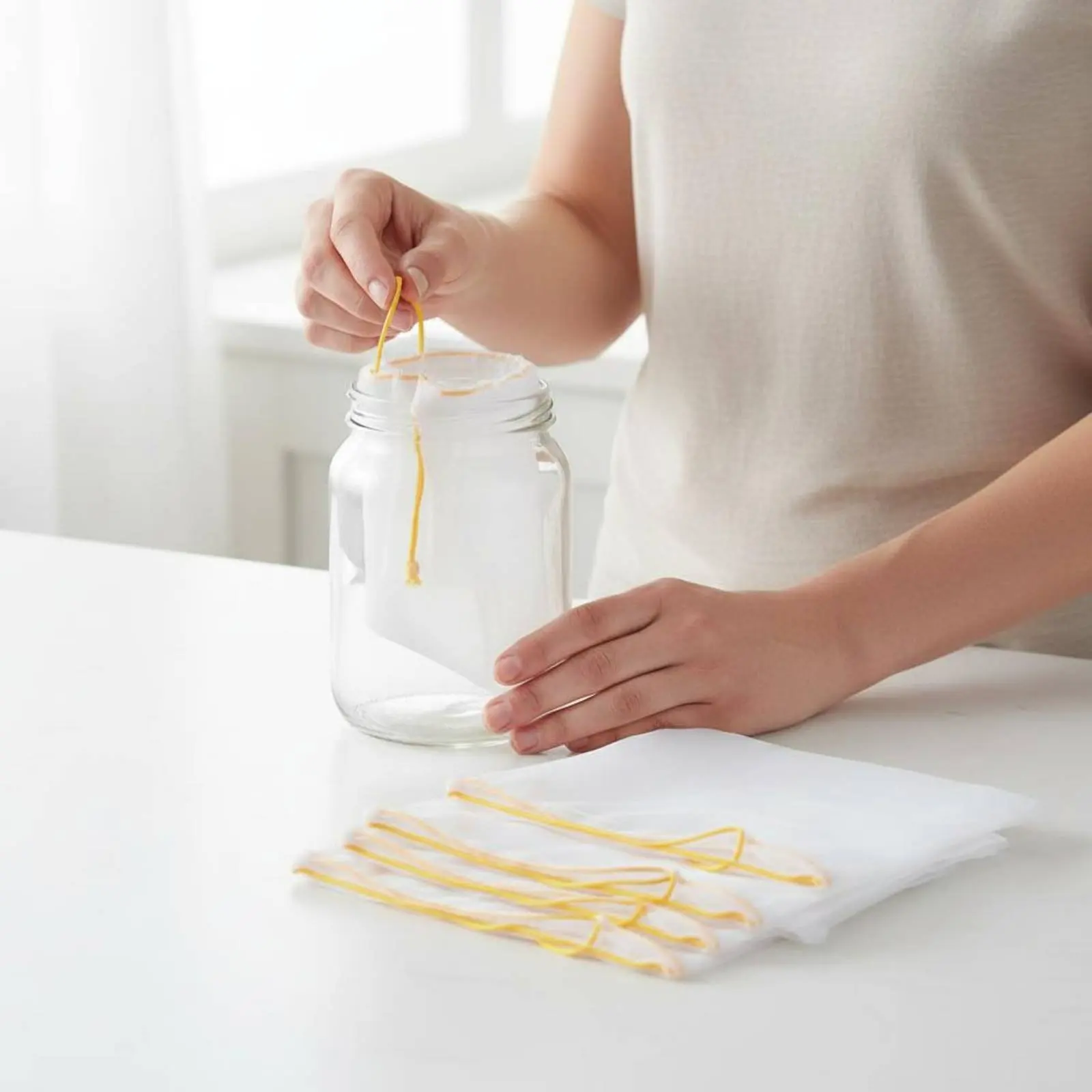 4 Pieces Honey Strainer Bag Reusable Super-Fine Honey Strainer Bag Cleanable Multipurpose for Beekeepers view 4