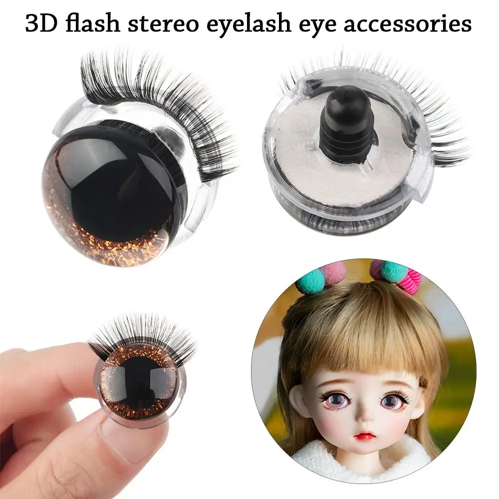 Plush Toys Making Stuffed Toys DIY Flashing Eyes Eyes with Eyelashes Doll Accessories 3D Eyes