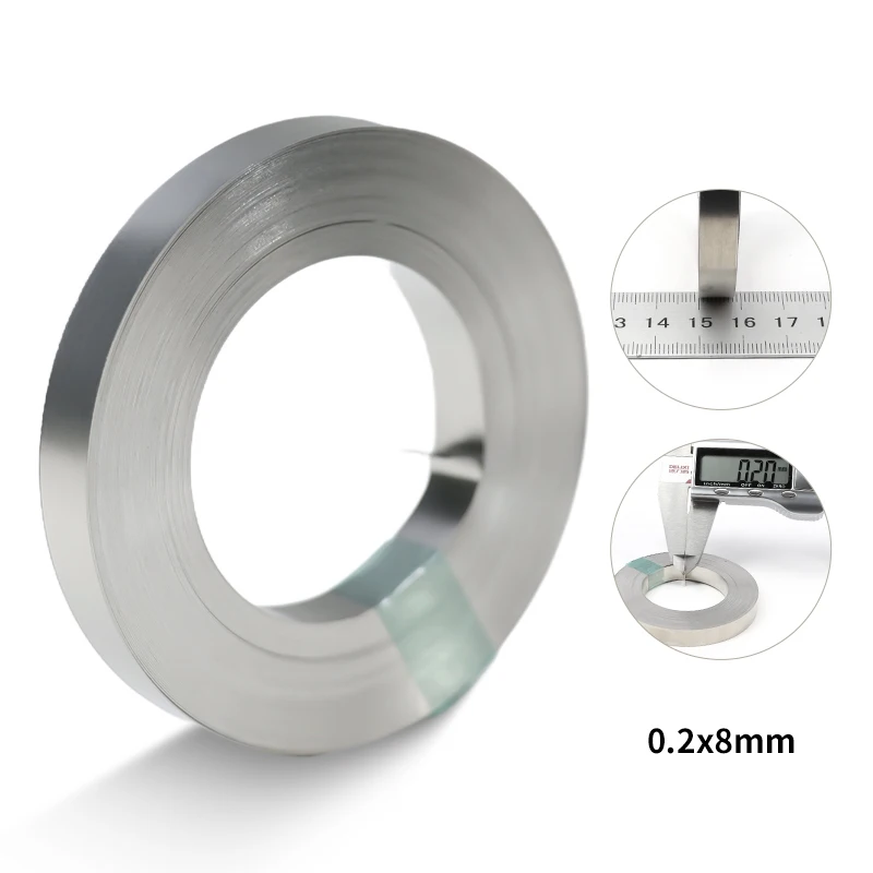 1 Rolle 10 m 18650 Batterie vernickelter Streifen Li-Ion-Stecker 0,1 mm 0,12 mm 0,15 mm 0,2 mm Punktschweißgerät Stahlgürtel-Batterieanschlüsse