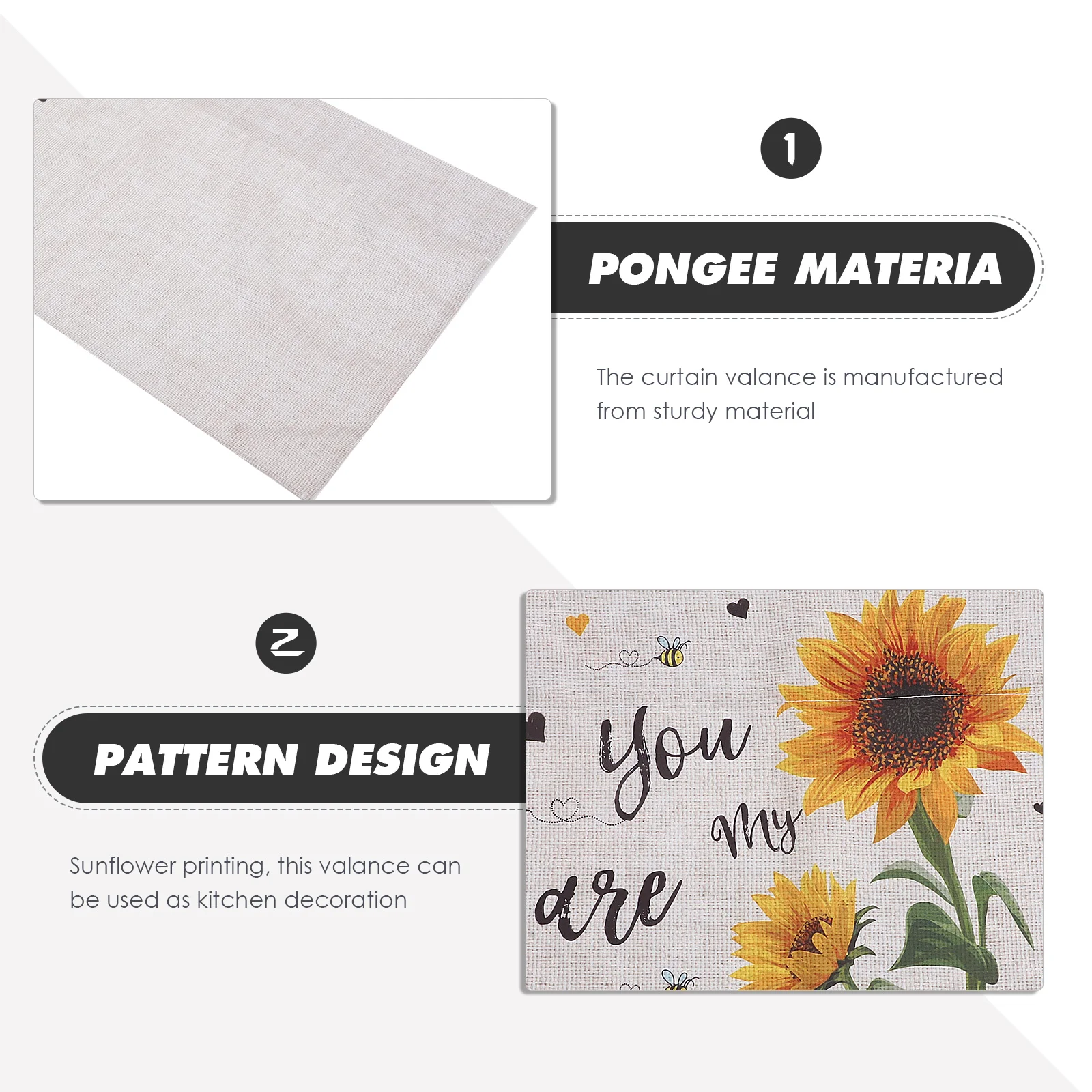 

Sunflower Kitchen Sturdy Curtains Material Kitchen Window Valances Farmhouse Decor Half Curtains Window Privacy