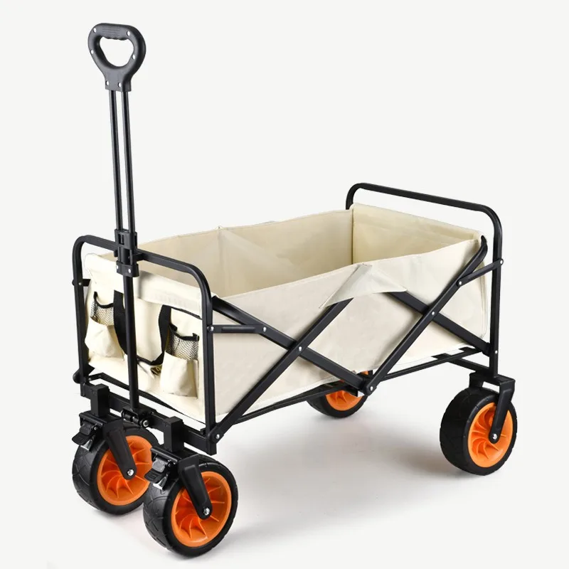 Folding Wagon Heavy Duty Portable Oversized Outdoor Camping Cart with Carry Bag for Picnic Beach Garden Multi Scene Use
