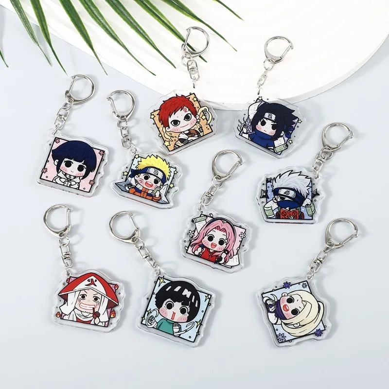 Naruto Cartoon Anime Acryl-Schlüsselanhänger Chibi Halbkörper-Anhänger Deko-Accessoire für Otaku-Taschen-Ornament Sammlerstück Geschenk