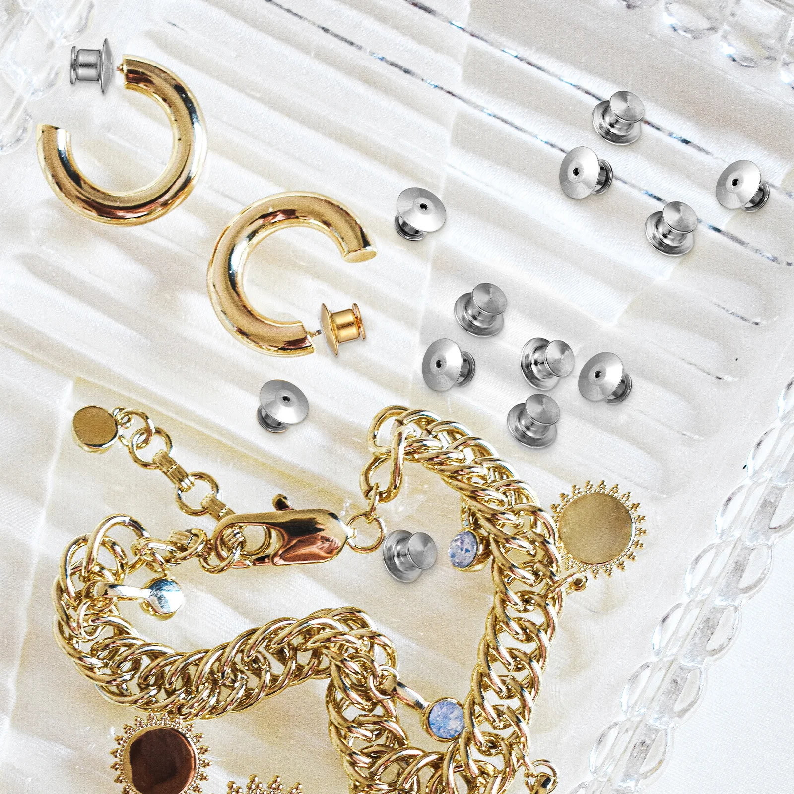 

30 pcs Bulk Pins Pin Fasteners Zinc Alloy Locking Backs For Badge Brooches Name Tags Bags Crafts Metal Pin Backs