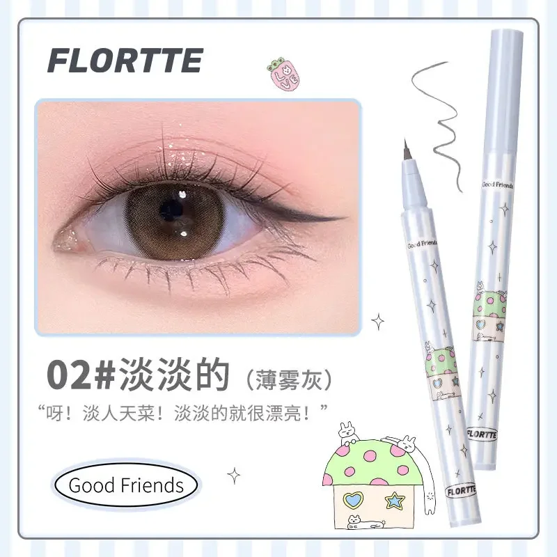 FLORTTE Matita eyeliner liquida impermeabile Matita eyeliner naturale sottile con punta girevole multiuso a lunga durata senza sbavature