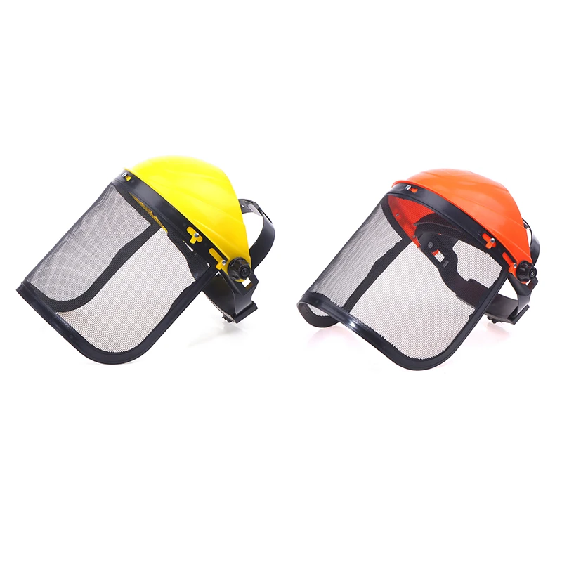 Safety Face Shield with Mesh Visor Protective Mesh Full Face Chainsaw Helmet Hat for Trimmer Gardening Weed Wacker Protection