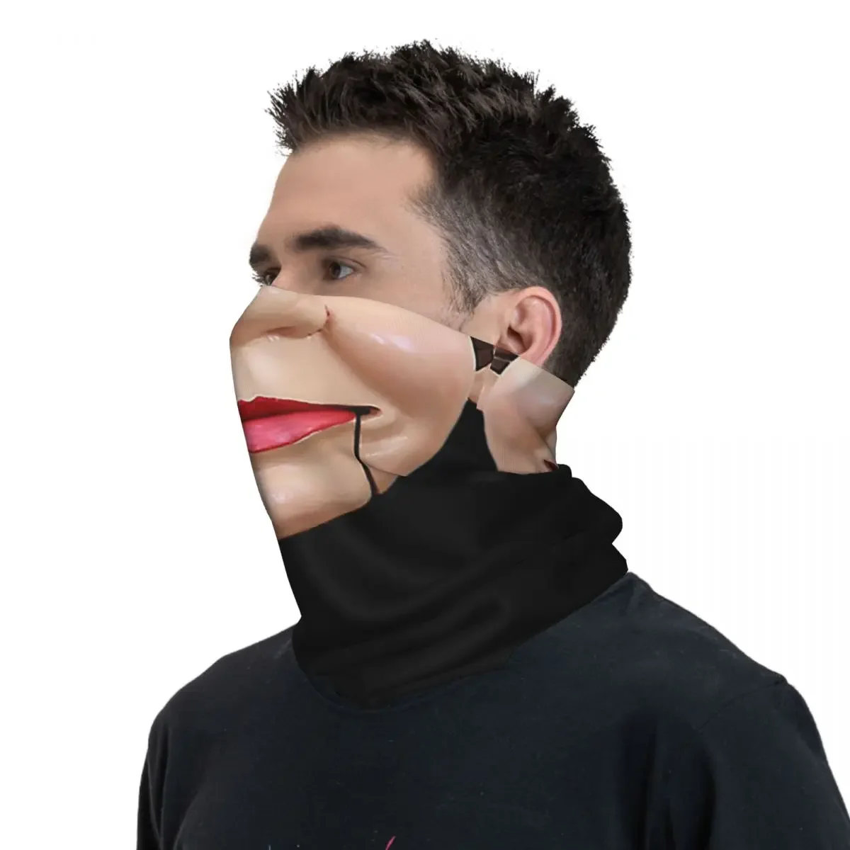 Pañuelo simulado para el cuello, bufanda envolvente estampada, pasamontañas multiusos para deportes al aire libre, Unisex, lavable para adultos