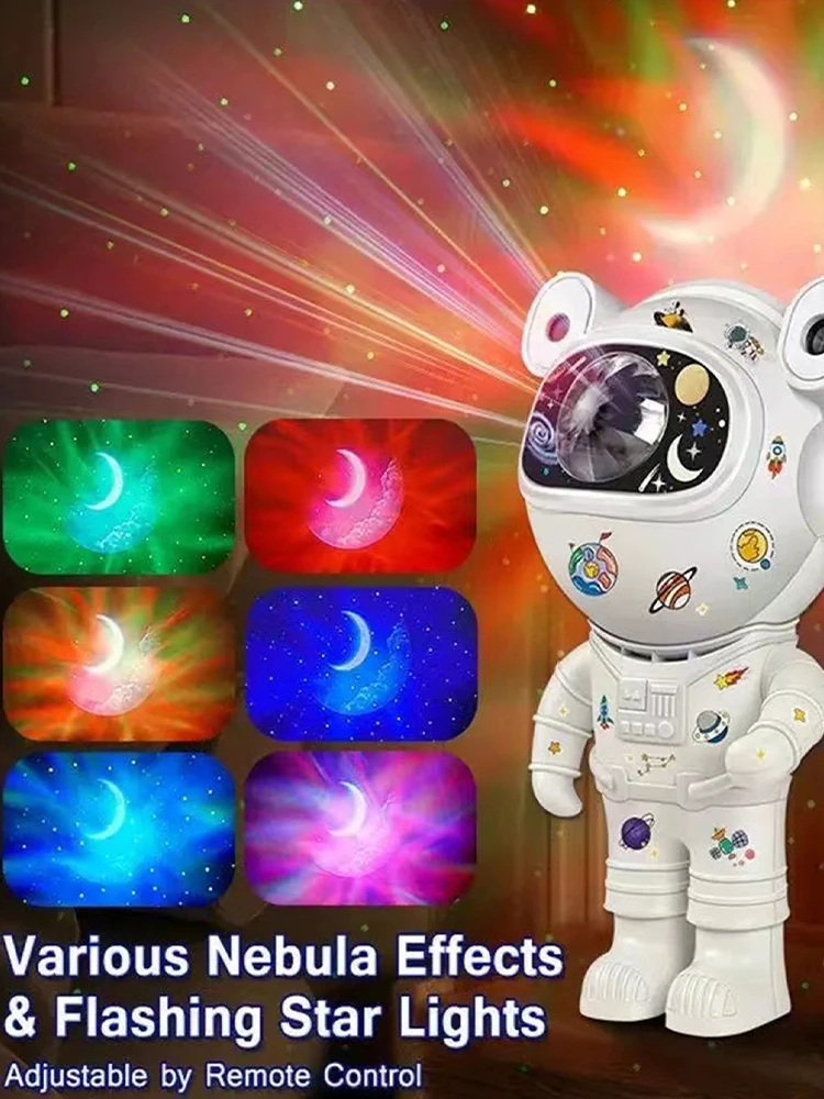 Astronaut Star Projector, Astronaut LED Projection Lamp, 360° Rotation, Bluetooth Speaker Ornament, Remote Control