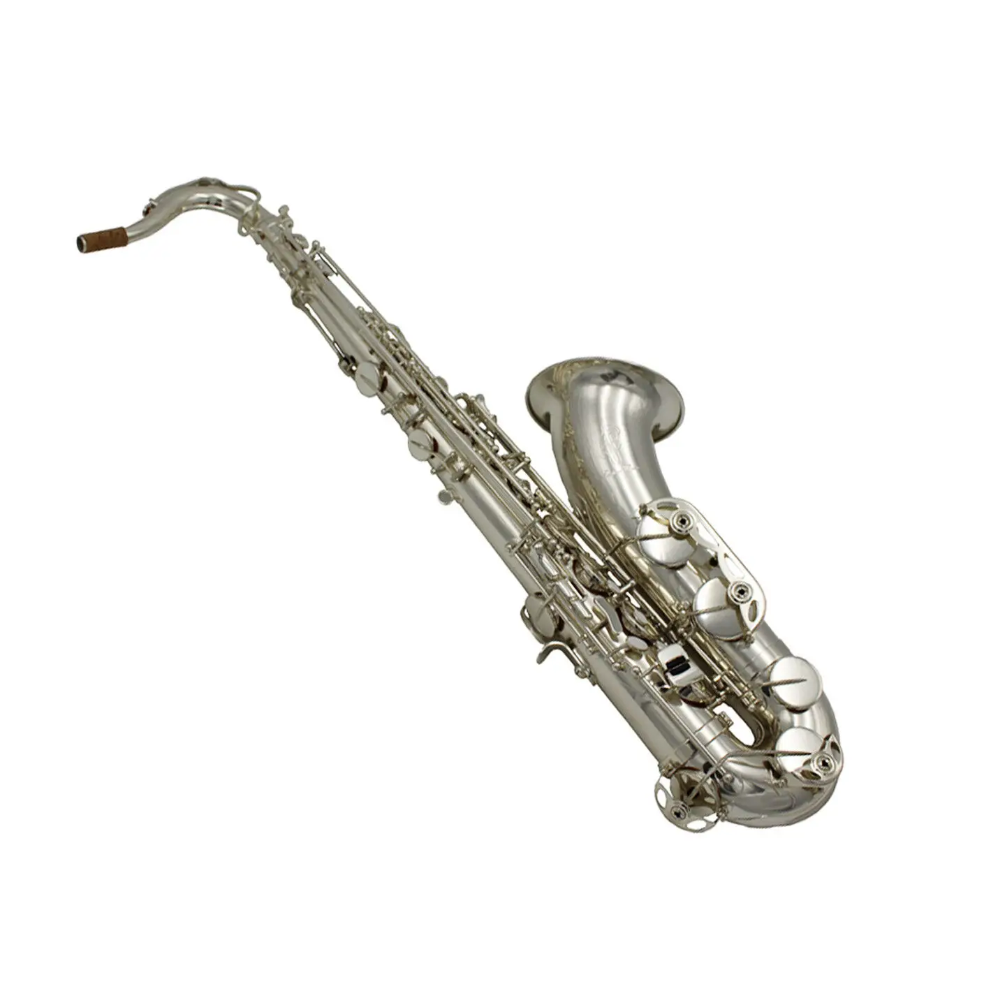 

New B flat Eastern Music shiny silver plated tenor saxophone tenor sax with case