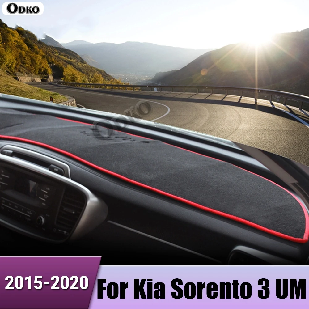 

Для Kia Sorento 3 UM Prime 2015 2016 2017 2018 2019 2020 автомобильный чехол на приборную панель солнцезащитный козырек, избегайте света, коврик с защитой от УФ-лучей, аксессуары
