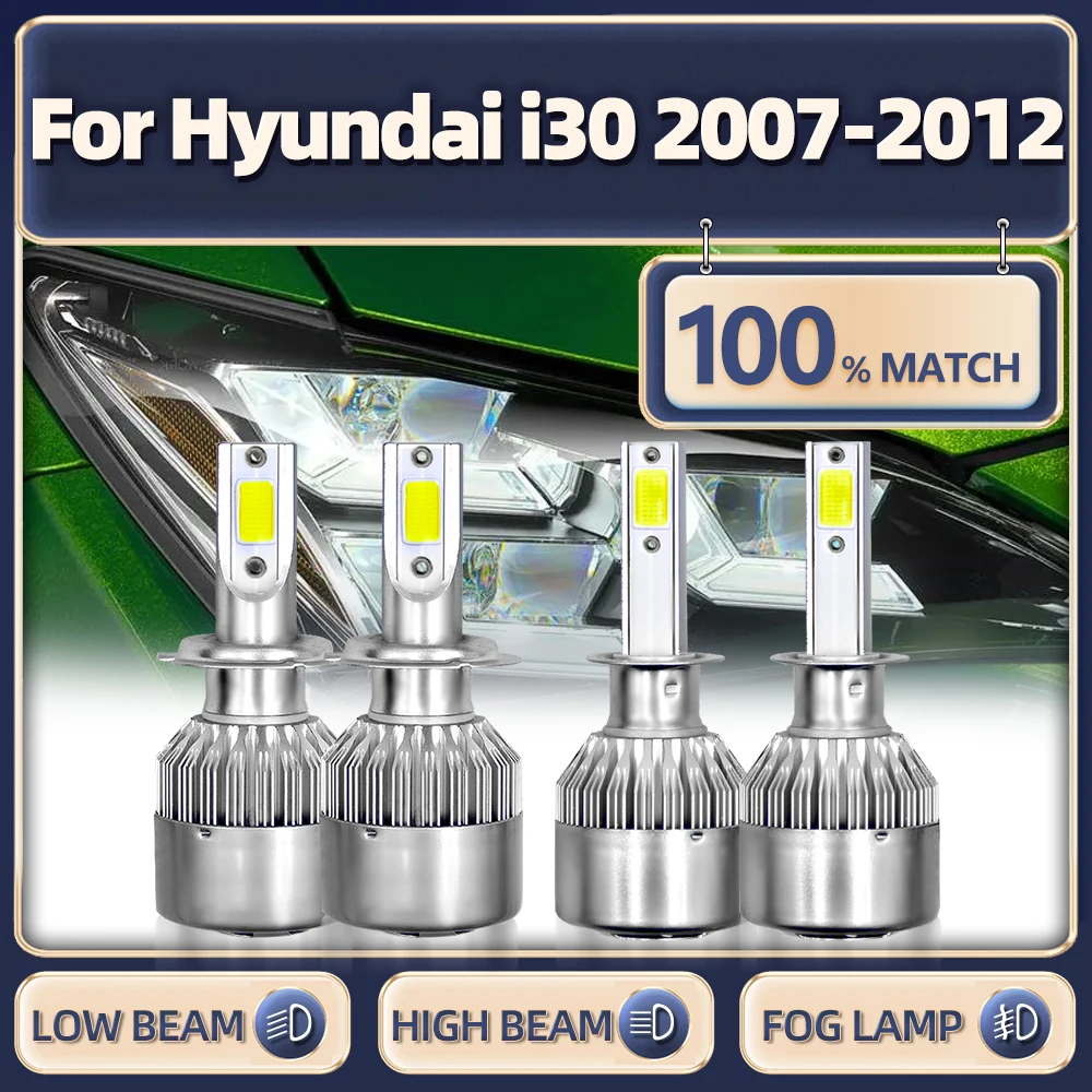 

H7 H1 Car Headlight Bulbs CSP Chip LED Lamp 40000LM Canbus Car Lights 12V 6000K For Hyundai i30 2007 2008 2009 2010 2011 2012