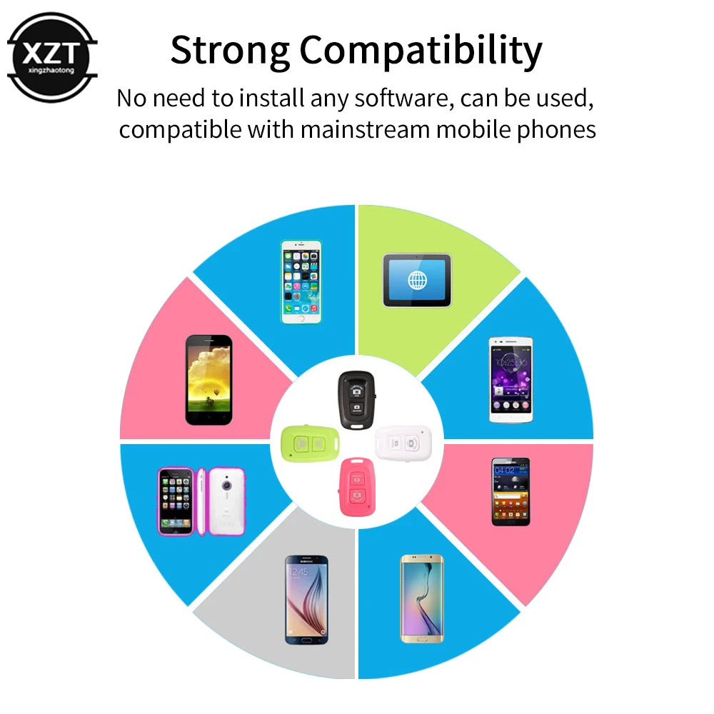 WIFI Wireless Bluetooth-compatible Remote Shutter Camera Shutter Self-timer with Battery for iPhone iOS for Samsung Android