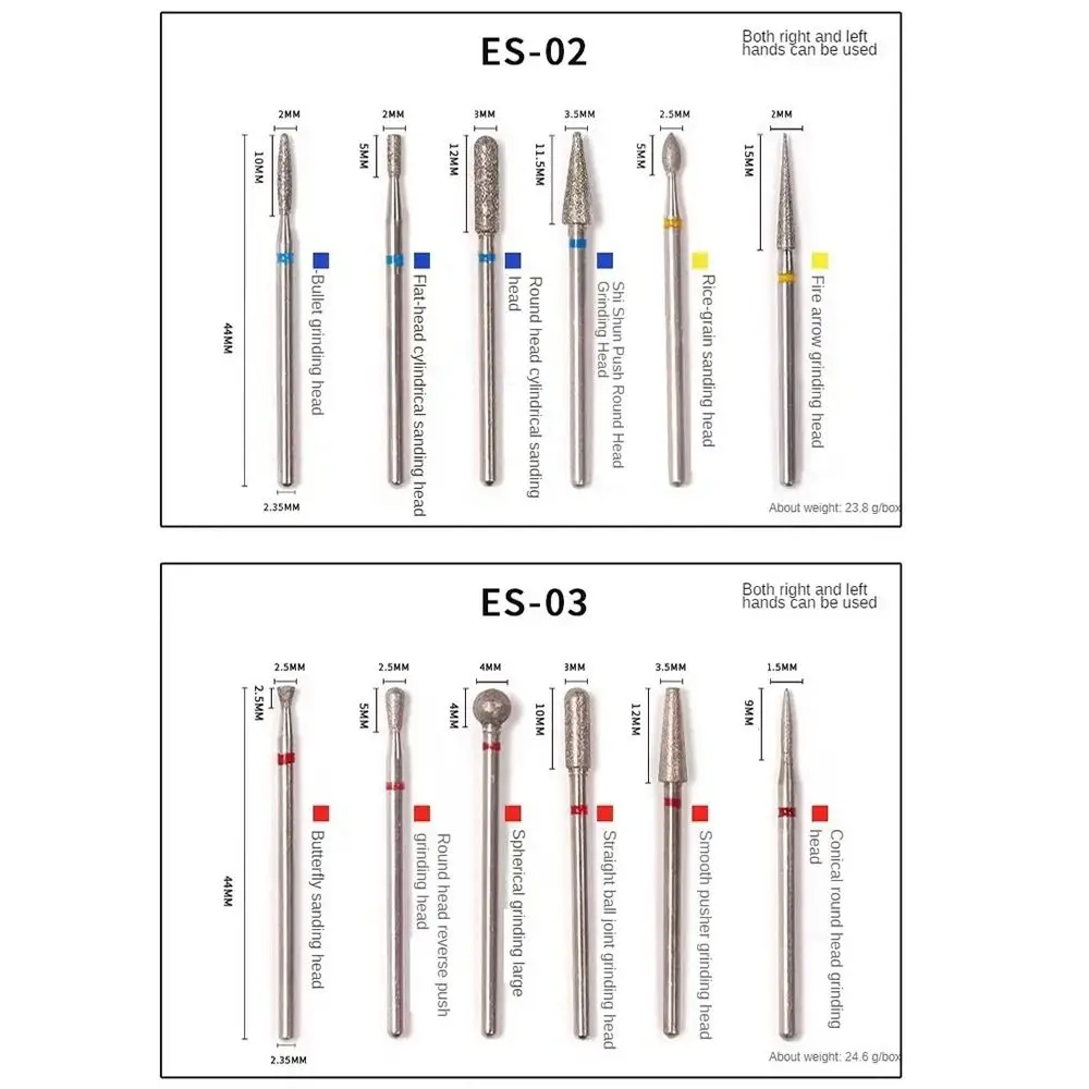 6Pcs Boxed Nagel Polieren Kopf Set Russischen Stil Abgestorbene Haut Entfernung Maniküre Schleifen Kopf Tragbare Hohe-härte