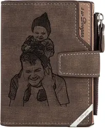 Custom Wallets for Men Personalized Photo Engraved Wallet for Father Husband Son Boyfriend Grandpa Father's Day Gift Birthday