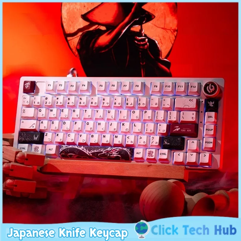 Japanese Knife Keycap 134key Pbt Heat Sublimation Engraved Non Transparent Cherry Highly Customized Mechanical Keyboard Keycap