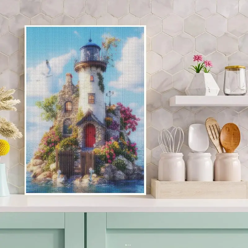 SDOYUNO DIY Diamond Embroidery House Picture Rhinestones Mosaic Art Landscape New 2025 Diamond Painting Wall Art