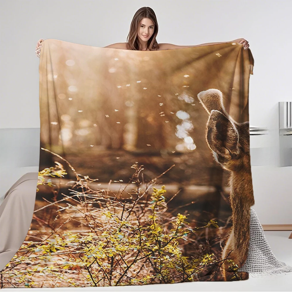

Luxury Home Collection Flannel Soft Blanket A Deer In The Coverlet Bedcover With Hypoallergenic No-shedding Blankets For Hotels