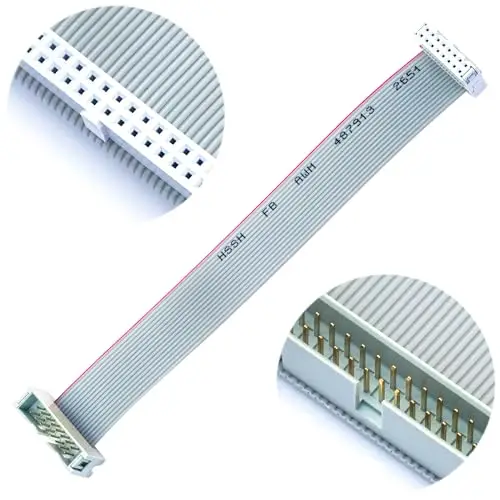 2.54mm IDC Flat Ribbon Cable , FC 16-Pin Male to Female IDE Extension Cable 30cm 2PCS (FM16-30cm-2Pcs)