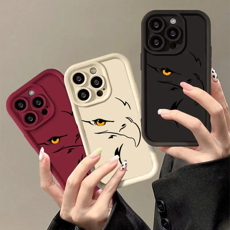 Hawk Fasion Phone Case for iPhone 11 12 MINI 13 14 15 16 PRO MAX PLUS Shockproof Silicone Soft Cover Coque