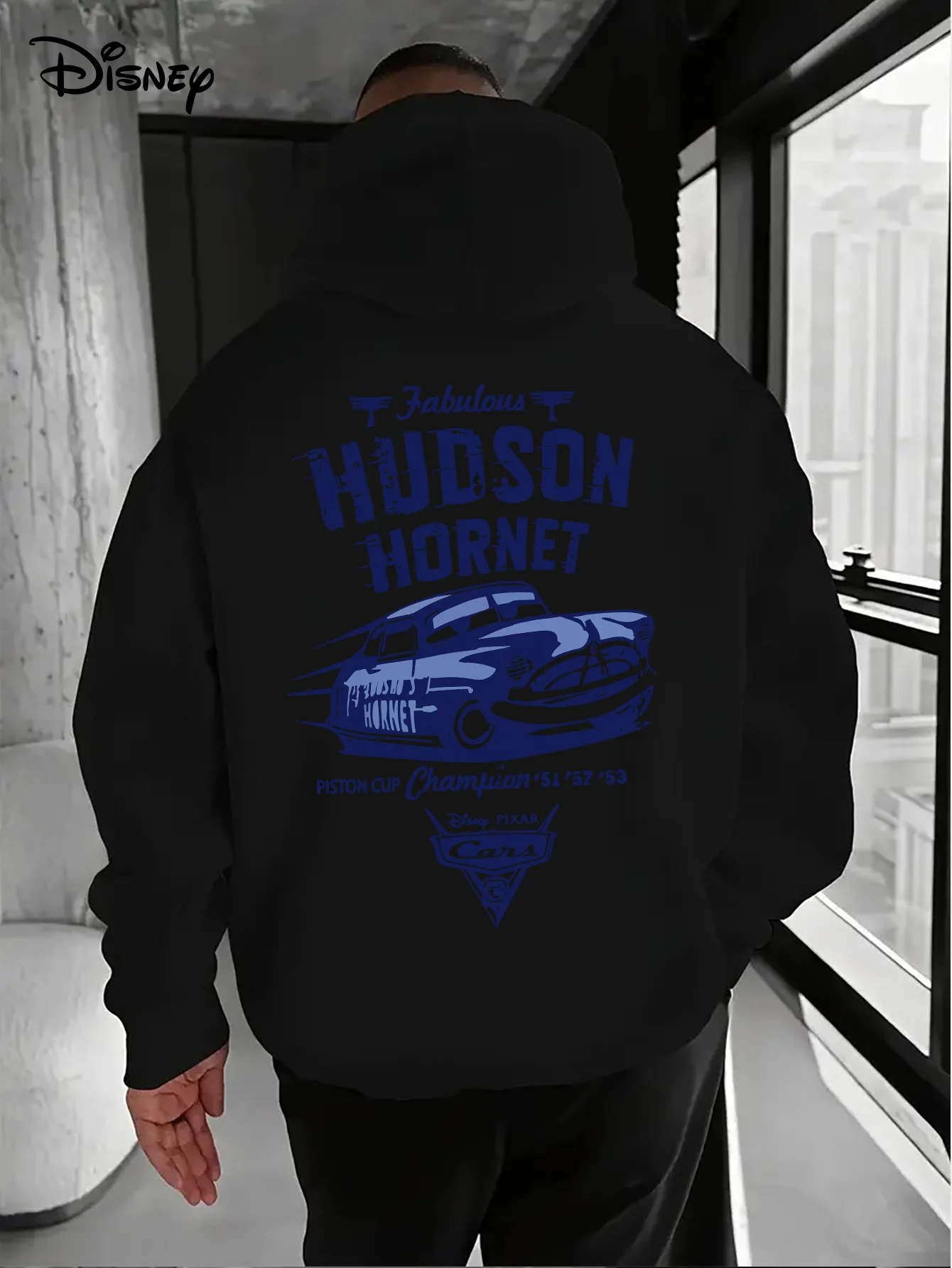 Men's Disney Cars Hudson Hoodies Fashion Oversized Streetwear Unisex Sweatshirts Autumn and Winter Fleece  Casual Versatile