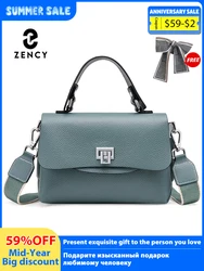 Borsa con manico superiore in vera pelle Zency per donna Borse a busta alla moda semplice Borsa a tracolla di marca di lusso Borsa a tracolla piccola femminile