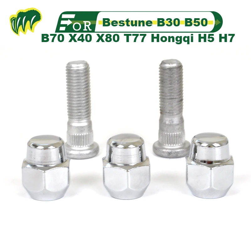 5 pieces For Bestune B30 B50 B70 X40 X80 T77 Hongqi H5 H7 Tire Screws Wheel Hub Nuts End Nut Wheel Nut Wheel Boltsto