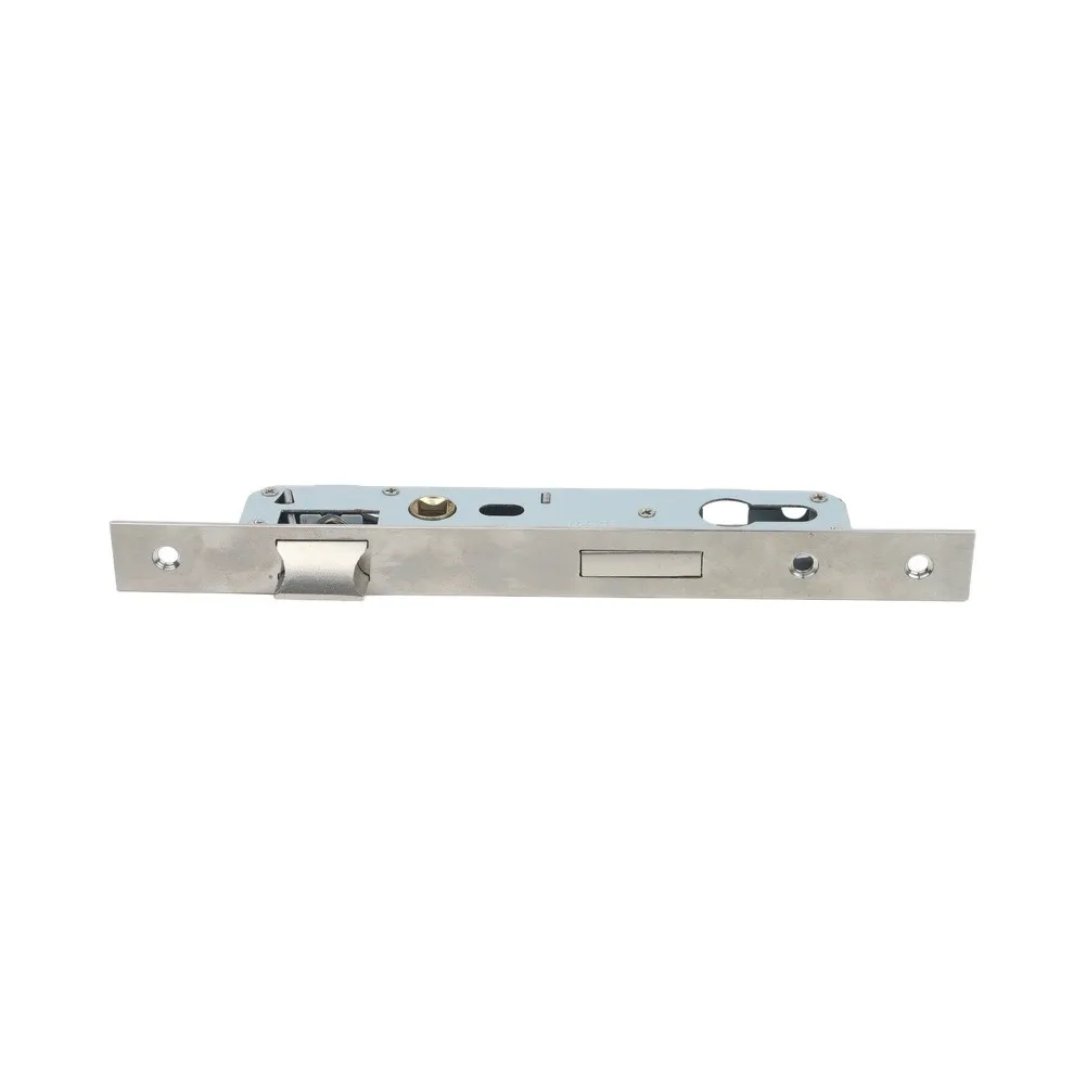 Brushed Stainless Steel Mortise Lock Cylinder for Exterior and Interior Tubular Frame Doors with 85x20mm Backset Dimensions