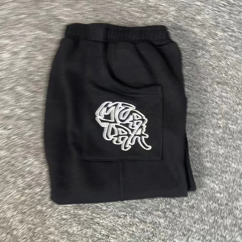 

Шорты Mertra, классические черные хлопковые шорты с вышивкой логотипа для мужчин и женщин, повседневные повседневные уличные трендовые брендовые брюки Mertra