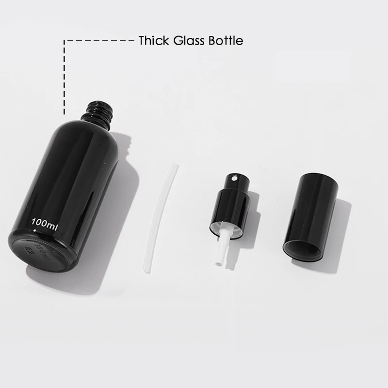 10pcs/lot 5ml 10ml 15ml 30ml 50ml Glass Spray Bottle Matte Black Empty Bottle Perfume Spray Bottles Cosmetic Travel Container