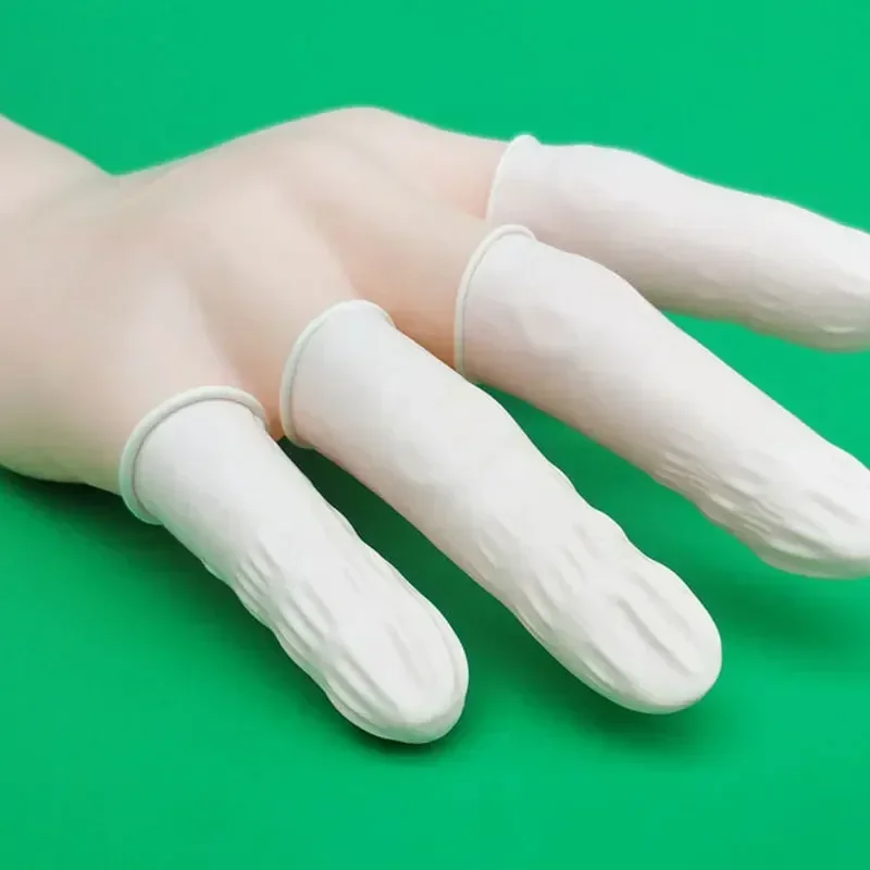 30/50/100PcsDisposable Fingertips Protector Gloves Natural Rubber Non-slip Anti-static Latex Finger Cots Fingertips Durable Tool