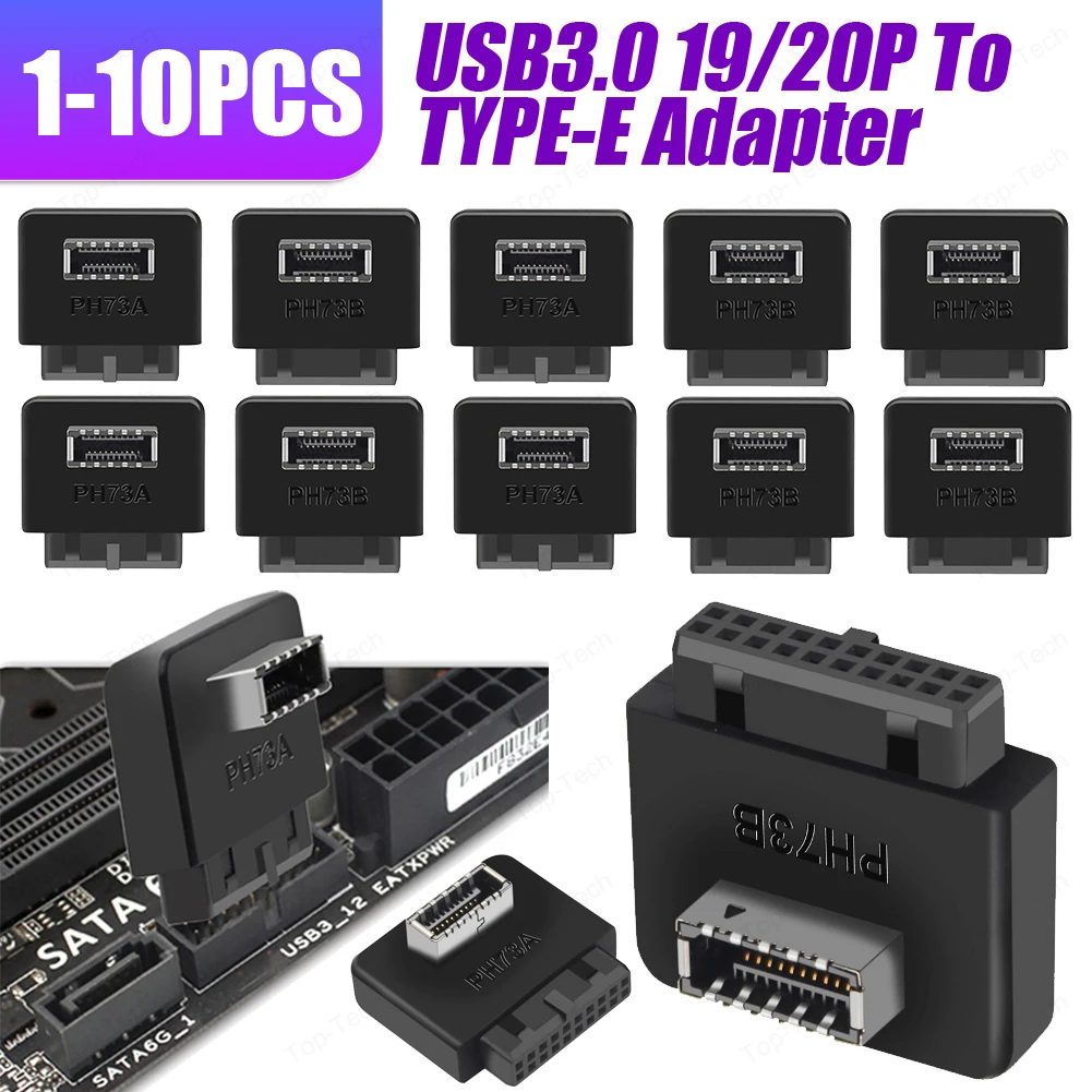 USB 3.0 Internal Header to USB 3.0 Type C Front Type E Adapter 20pin to 19pin Converter for PC Motherboard Connector Riser