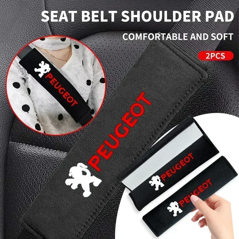

Car Seat Soft Cotton Shoulder Pad Protector Fit For Peugeot 206 207 208 301 308 406 508 2008 3008 Boxer Traveller e-208 e-2008