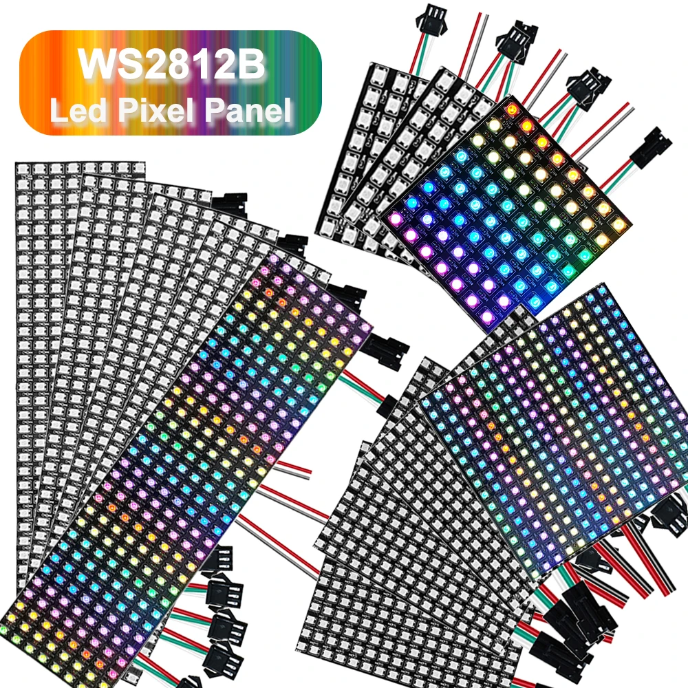 1Pcs ~ 20Pcs WS2812B Rgb Led Digitale Flexibele Individueel Adresseerbare Panel Licht DC5V WS2812 Module Matrix Screen 8X8 16X16 8x32