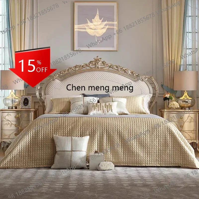 Q181 Luxury Bedroom Bed King Size Castle Girls Human Dog Wooden Massage Bed Princess Sleeping Letto Matrimoniale Trendy Furnitur