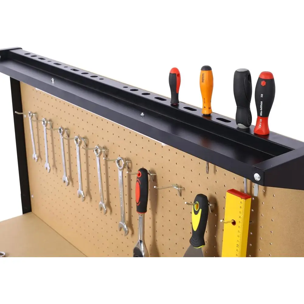 Sturdy Steel Workbench with Power Outlet, USB Ports, LED Lights, and Storage for Heavy-Duty Use