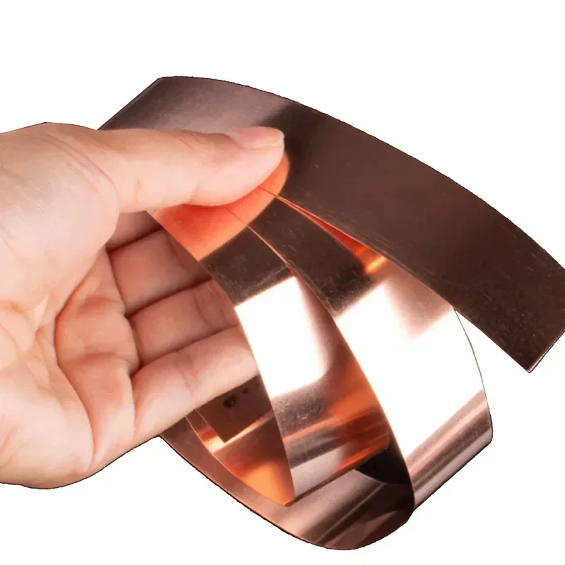 2M T2 Copper Foil Strip Thin Thick 0.05/0.1/0.2/0.3/0.4/0.5/0.6/0.8mm Red Copper Plate Sheet Narrow Strip Belt Width 5mm~80mm