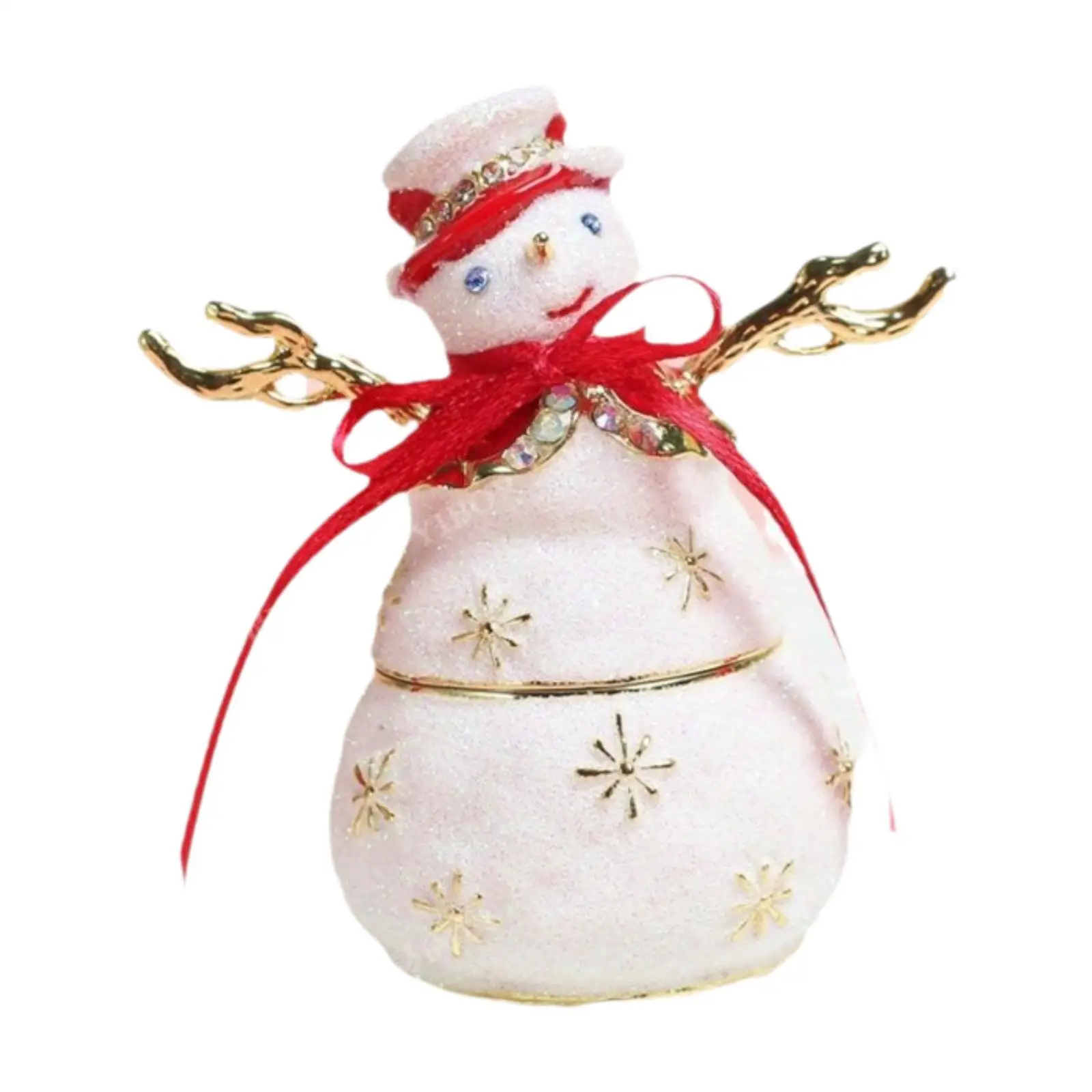 Snowman Jewelry Box Enamel Trinket Box for Necklaces Bracelets Earrings