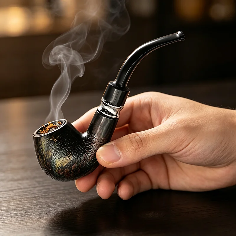 Creative Bakelite Dark Snake-Patterned Multi-Color Pipe With A Rotating Cleaning And Filtering Mechanism For The Mouthpiece