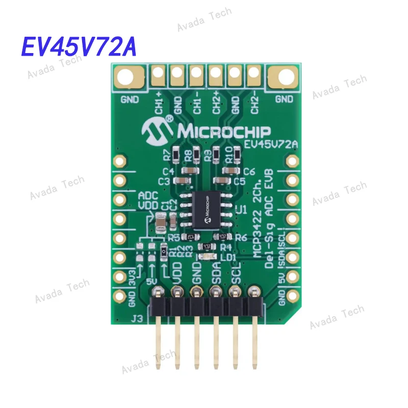 

Avada Tech EV45V72A Data Conversion IC Development Tool MCP3422 2Ch Del Sig ADC Evaluation Board