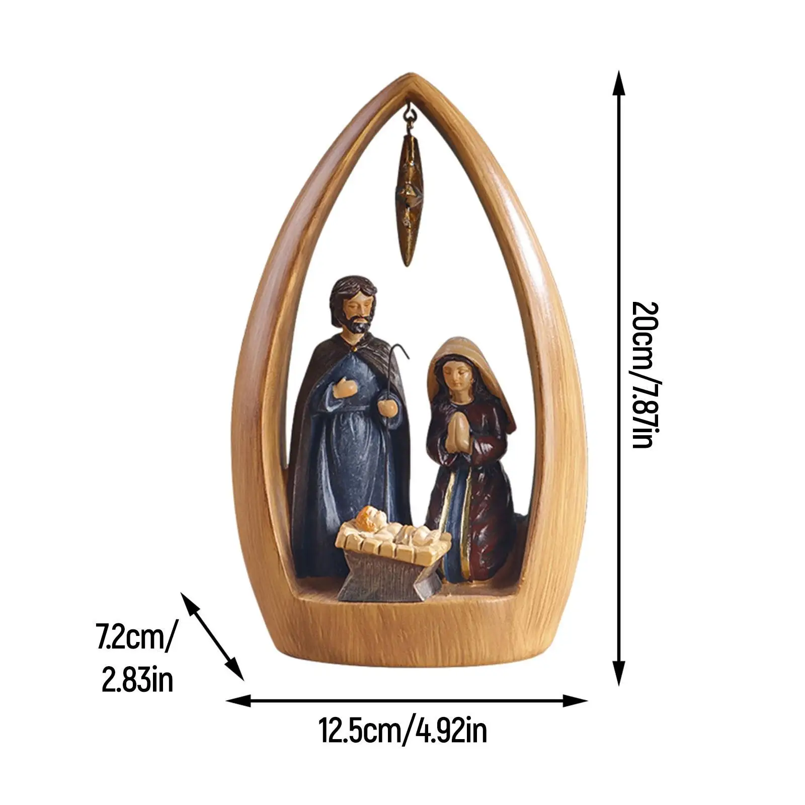 Nativity Scene Figurine ,Christmas Desktop Statue,Religious Gift Tabletop