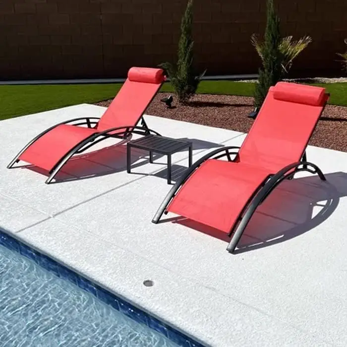 

Patio Chaise Lounge Set Outdoor Lounge Chair Beach Pool Sunbathing Lawn Lounger Recliner Chair Outside Tanning Chair