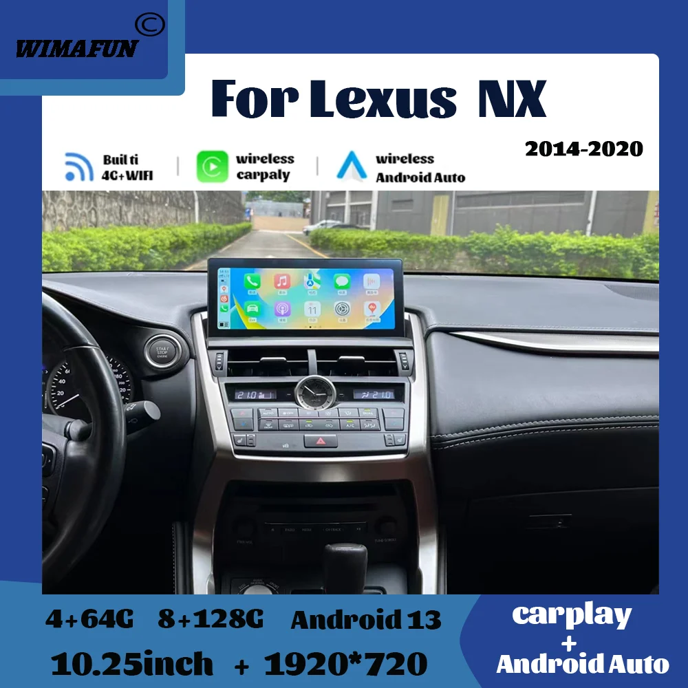 10.25inch For Lexus NX200 NX200T NX300h CarPlay Auto Radio Multimedia Navigation GPS 4G OEM Menu car radio Android 13