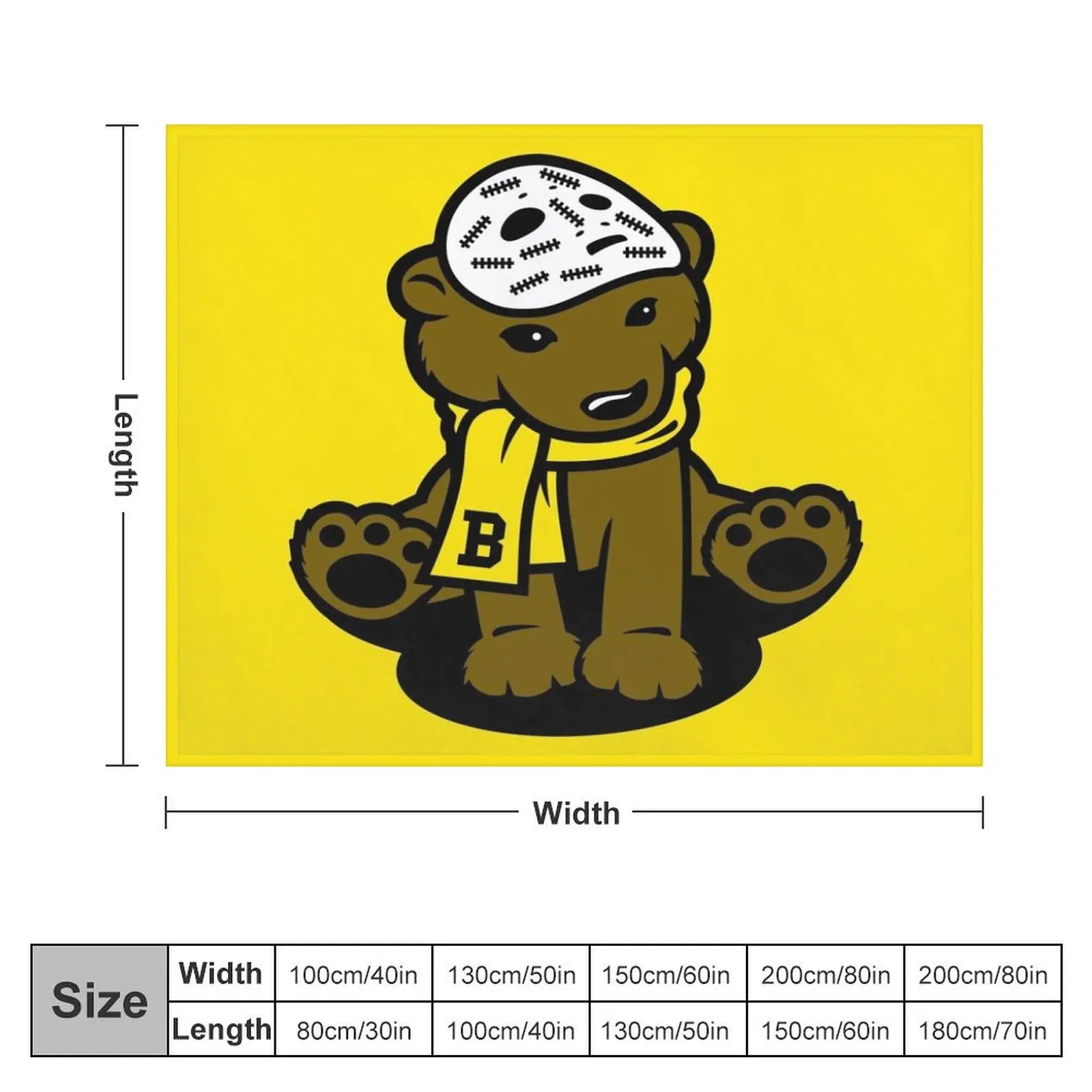 Lil' Bruin Goalie Bear Hockey Cartoon Throw Blanket warm for winter Moving Blankets