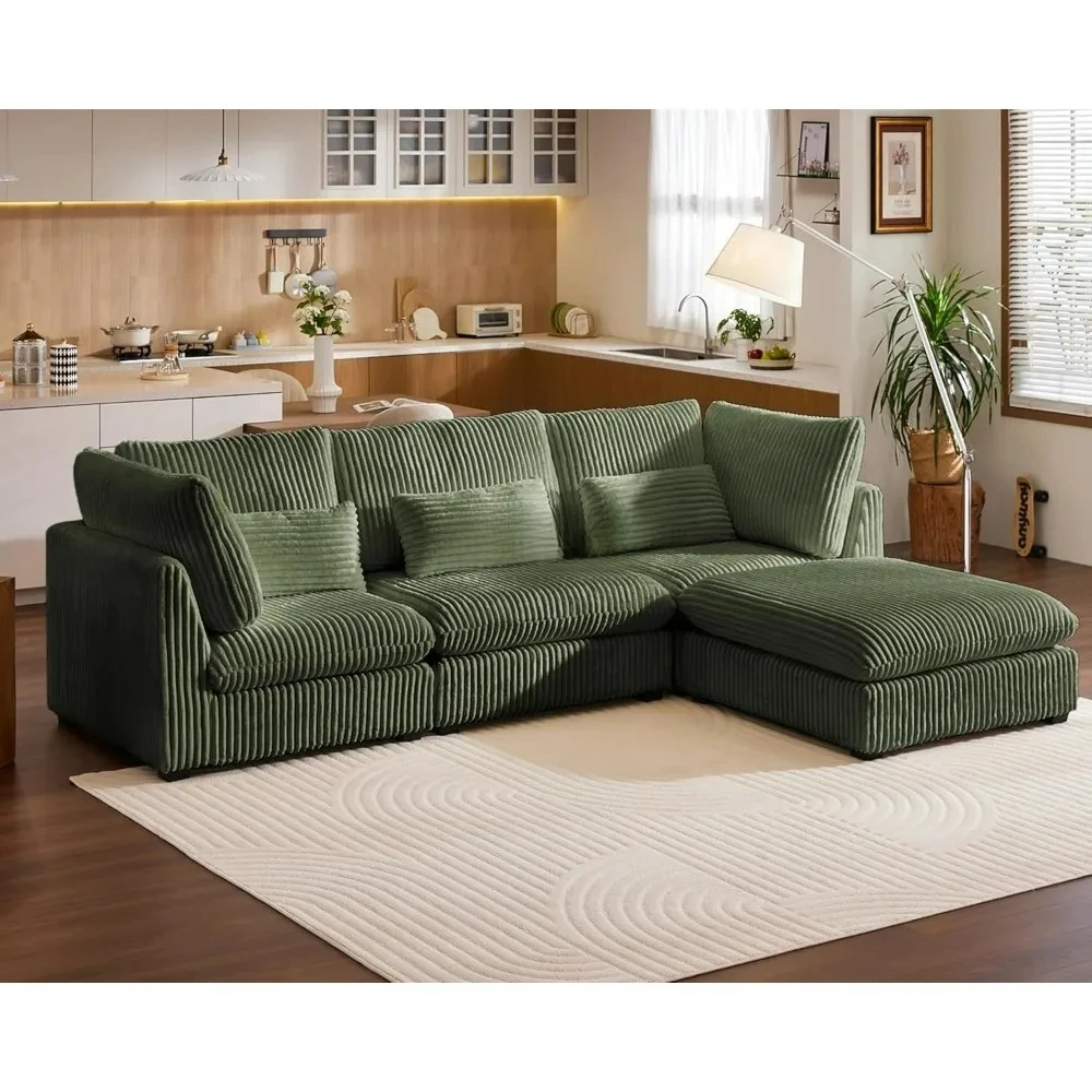 Sofá modular grande customizável, sofás em formato moderno e confortável fluff