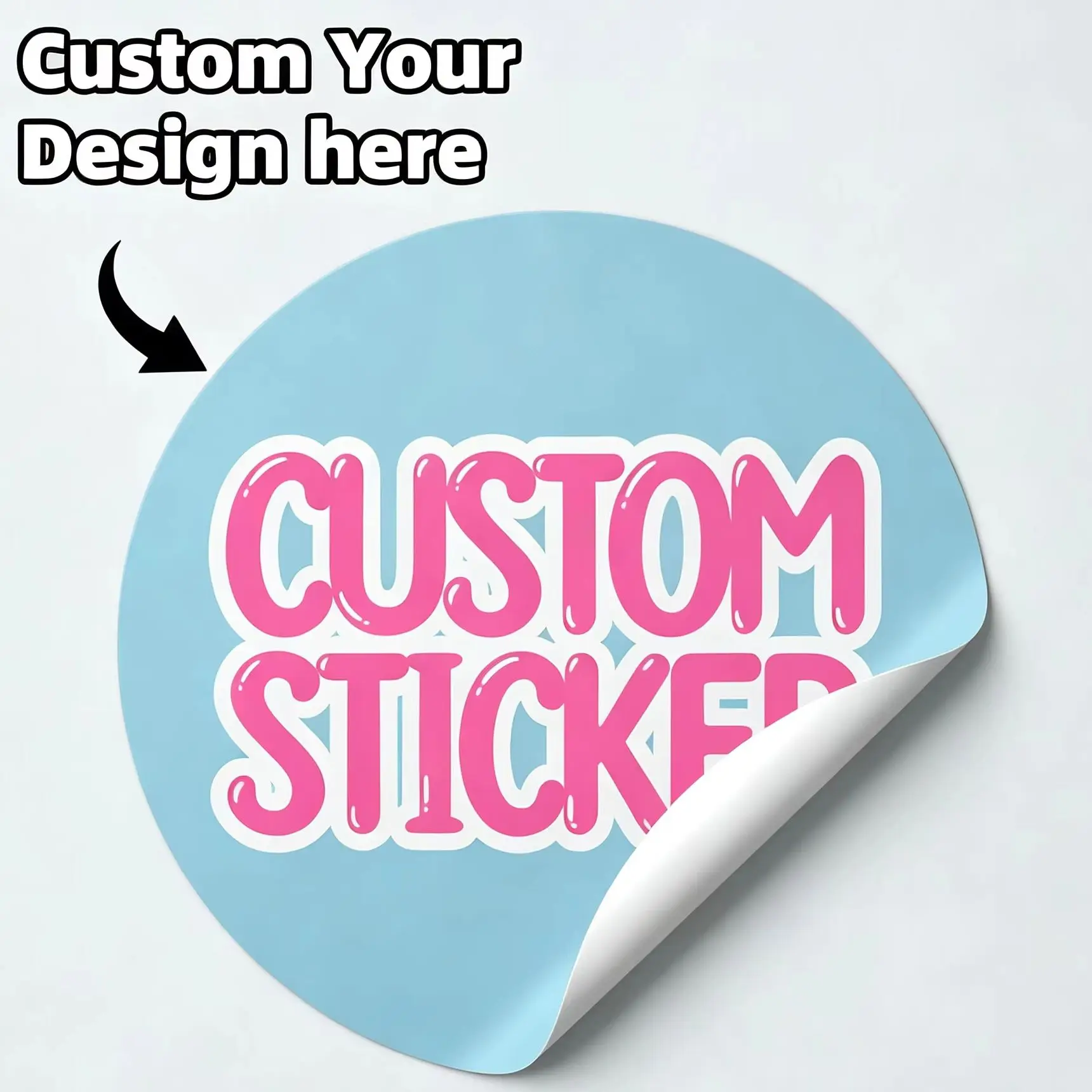 1‑100PCS Round Custom Stickers,Personalized Labels for Friend Gifts,Greeting Cards, Gift Package Seals&Handmade Souvenir Decor