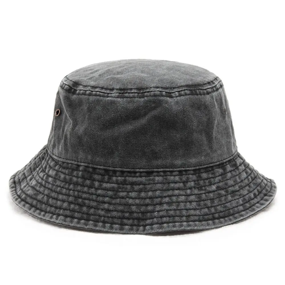 

Fashion Solid Color Washed Denim Bucket Cap Big Brimmed Teenager Sunshade Bucket Hat Outdoor Climbing Fisherman Hat Men Women