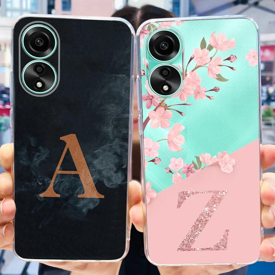 For Oppo A78 4G Case CPH2565 Stylish Letters Cover Clear Silicone Phone Case For Oppo A78 5G A 78 OppoA78 Back Cover Soft Fundas