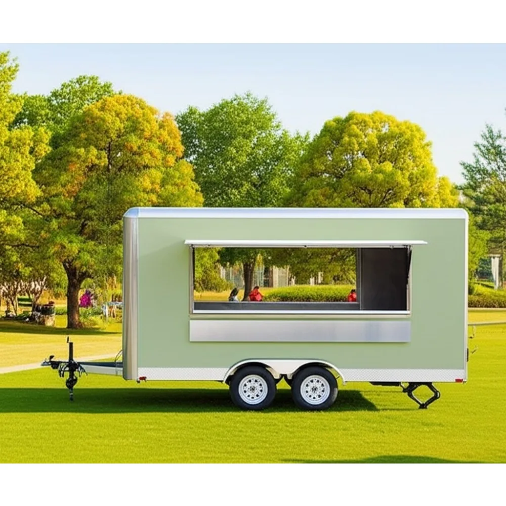 

Factory Direct Square Food Truck Trailer Fully Equipped Mobile Snack Cart Street Food Catering Trailer for Sale