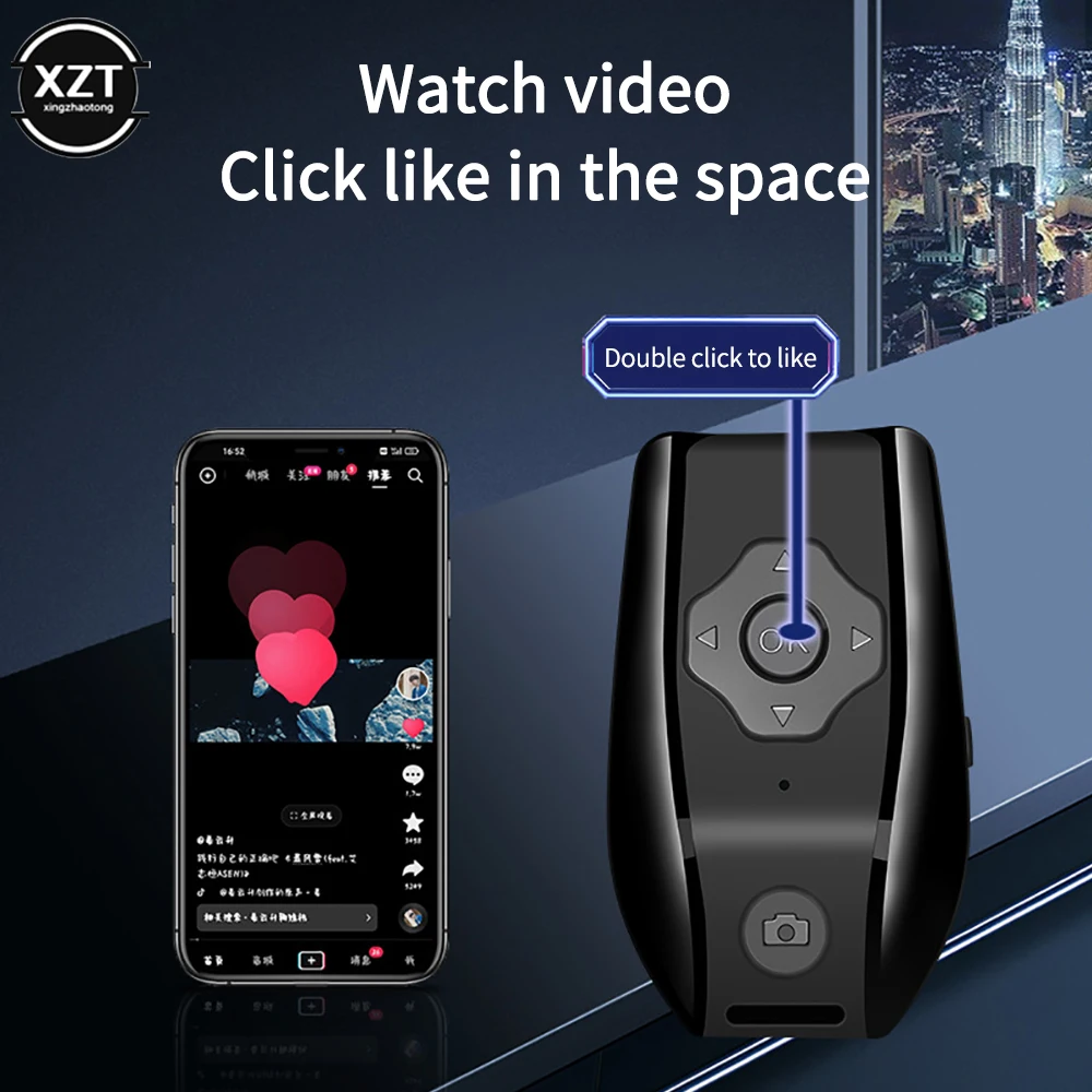 

Universal Bluetooth Remote Control Selfie Camera Shutter Release Mobile Phone Button E-book Turn Page Photo Wireless Controller