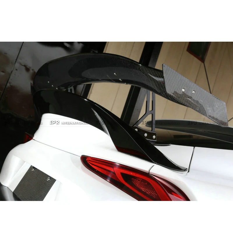 For Toyota 19+ Supra A90 RJ Type Rear Spoiler Glossy Finished Carbon Fiber Rear Trunk Wing Car Accessories