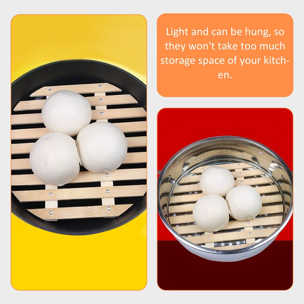 

Bamboo Steamer Hollow Mesh Mat for Steaming Dumplings Dim Sum Buns Kitchen Cooking Rack Non-Stick Heat-Resistant Liner